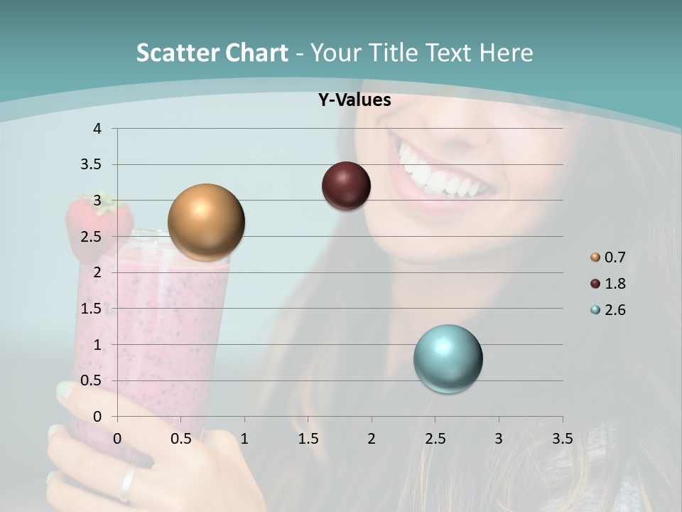 A Woman Holding A Smoothie With A Strawberry On Top PowerPoint Template