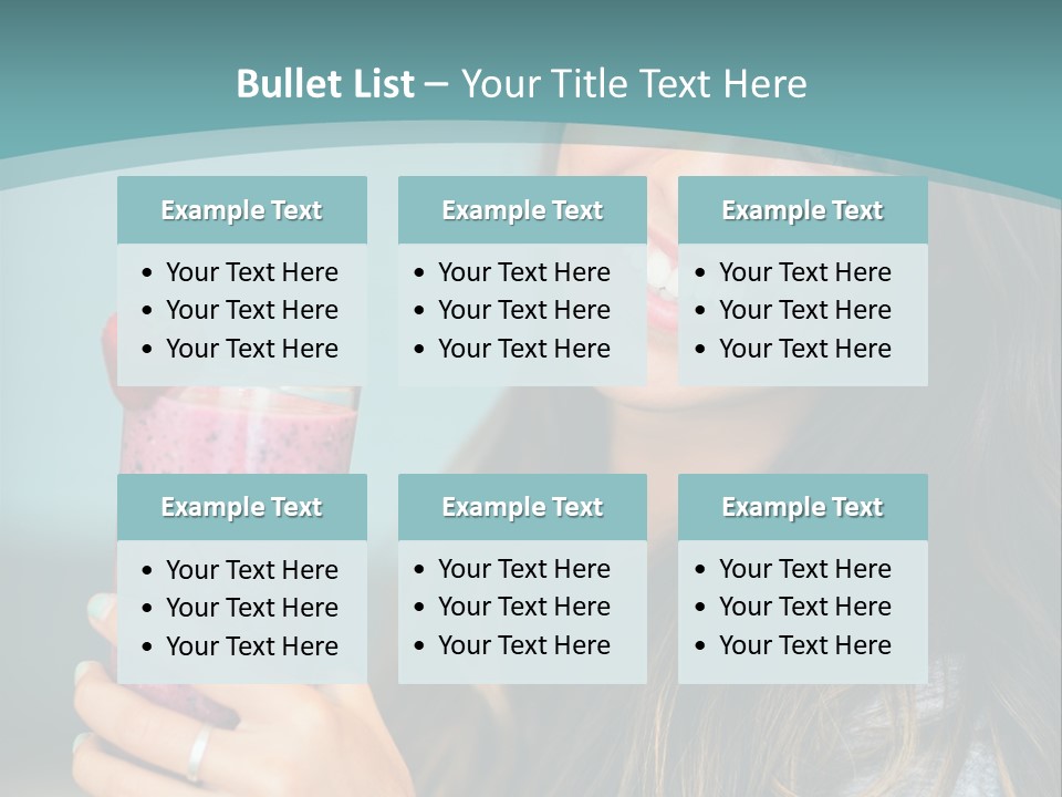 A Woman Holding A Smoothie With A Strawberry On Top PowerPoint Template