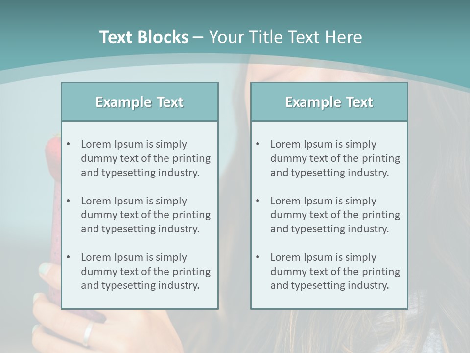 A Woman Holding A Smoothie With A Strawberry On Top PowerPoint Template