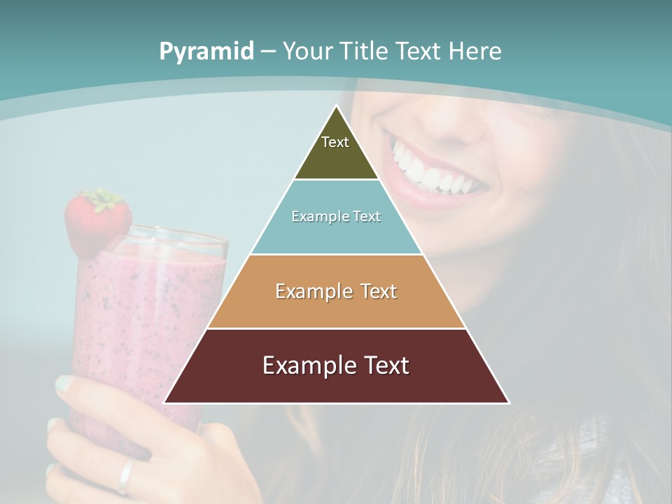 A Woman Holding A Smoothie With A Strawberry On Top PowerPoint Template