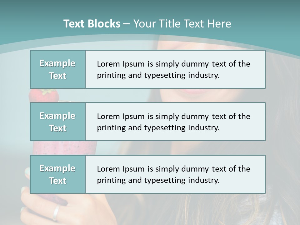 A Woman Holding A Smoothie With A Strawberry On Top PowerPoint Template