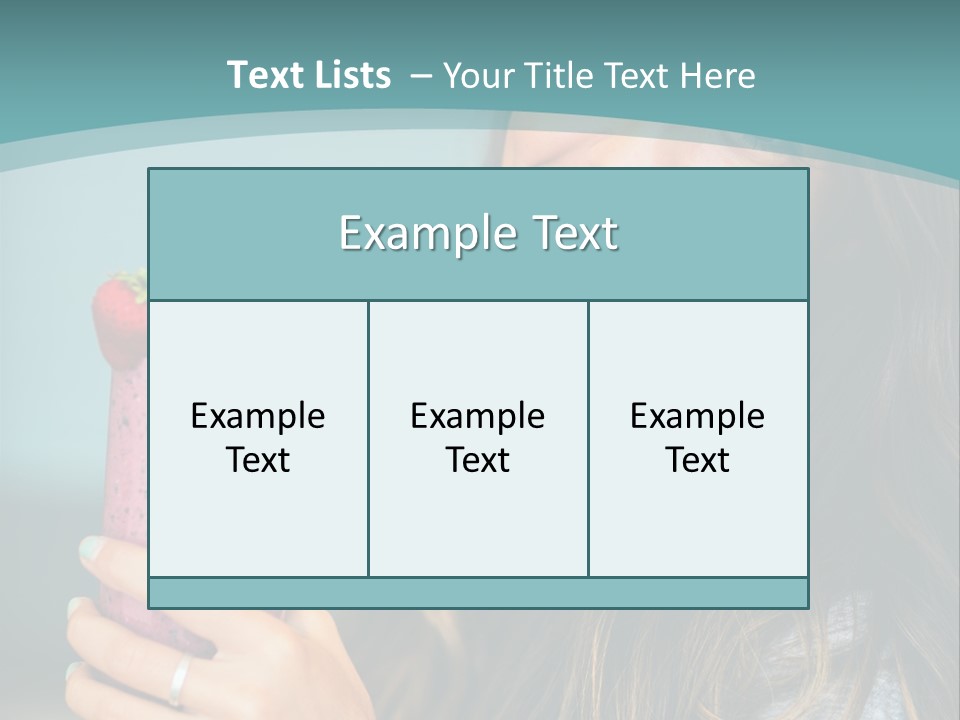 A Woman Holding A Smoothie With A Strawberry On Top PowerPoint Template