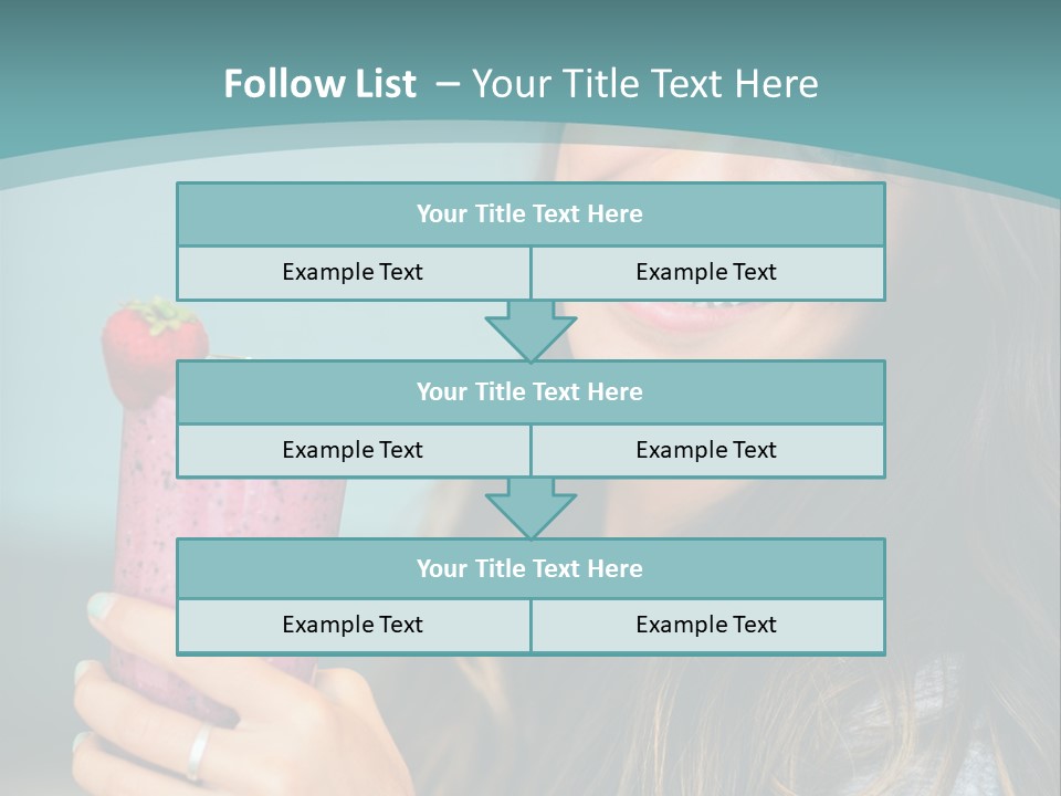 A Woman Holding A Smoothie With A Strawberry On Top PowerPoint Template