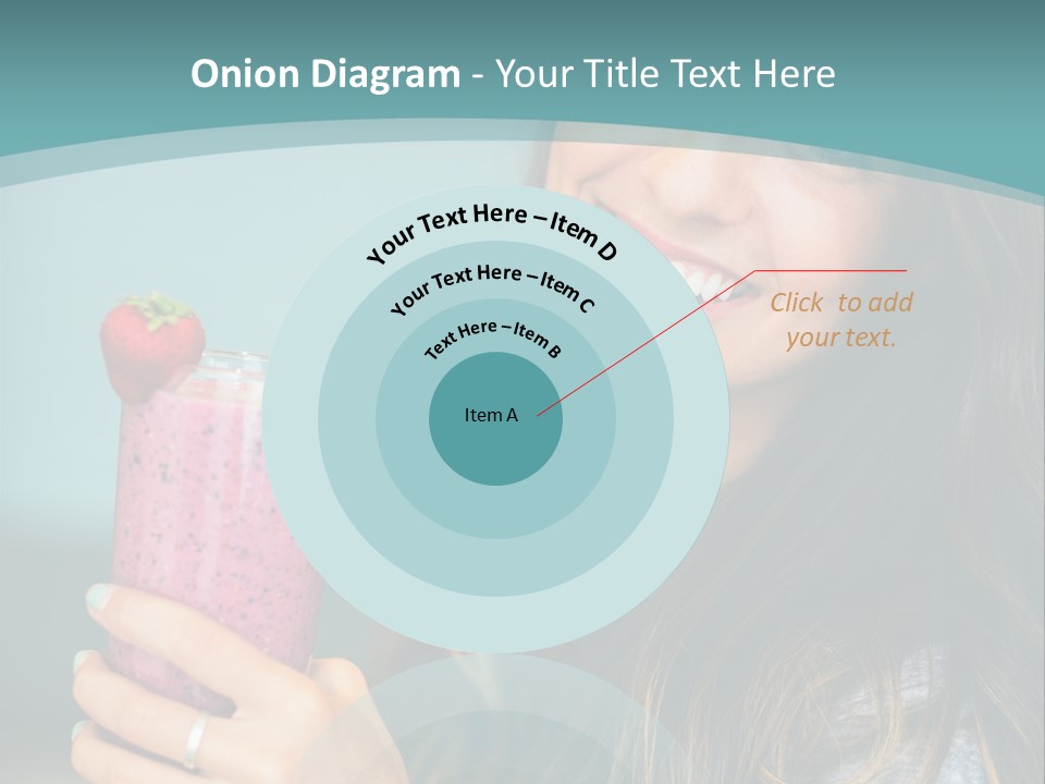 A Woman Holding A Smoothie With A Strawberry On Top PowerPoint Template