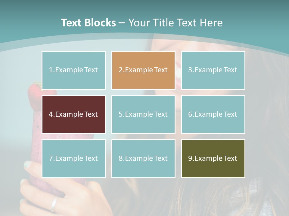 A Woman Holding A Smoothie With A Strawberry On Top PowerPoint Template