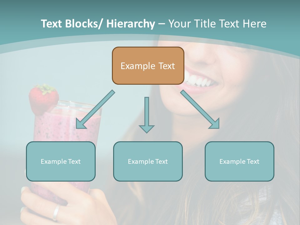 A Woman Holding A Smoothie With A Strawberry On Top PowerPoint Template