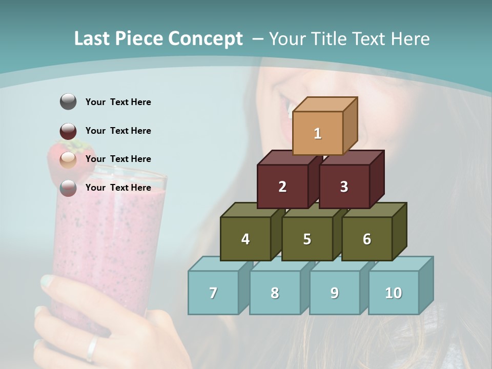 A Woman Holding A Smoothie With A Strawberry On Top PowerPoint Template