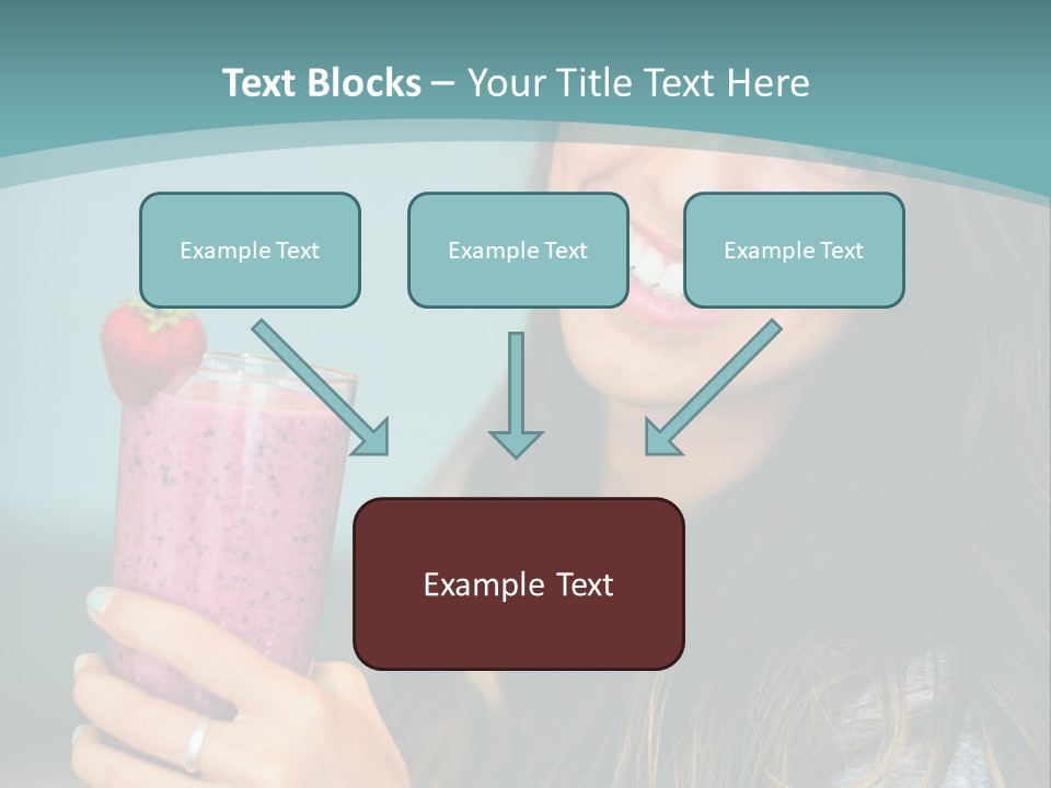 A Woman Holding A Smoothie With A Strawberry On Top PowerPoint Template