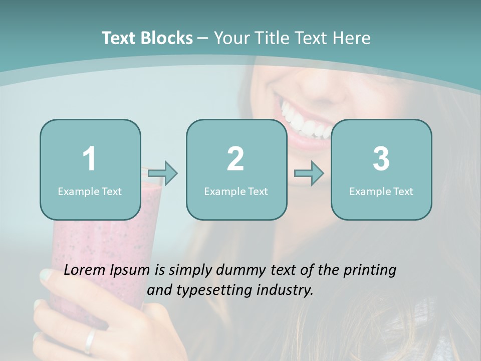 A Woman Holding A Smoothie With A Strawberry On Top PowerPoint Template