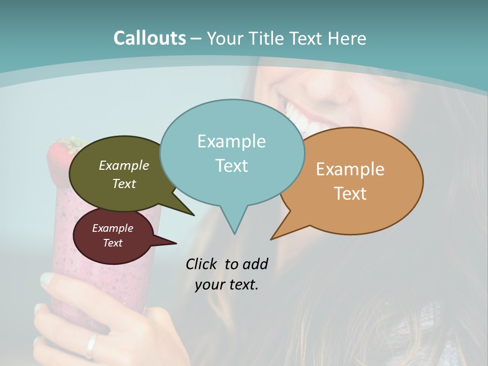 A Woman Holding A Smoothie With A Strawberry On Top PowerPoint Template