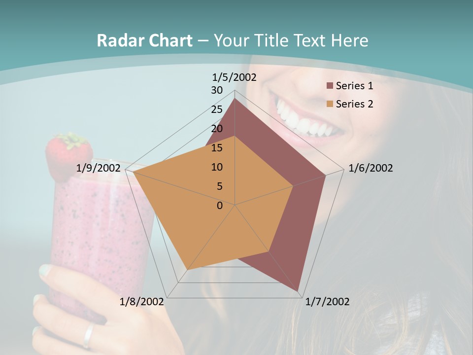 A Woman Holding A Smoothie With A Strawberry On Top PowerPoint Template