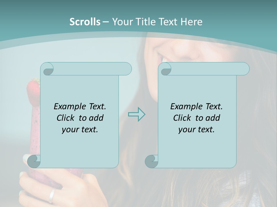 A Woman Holding A Smoothie With A Strawberry On Top PowerPoint Template
