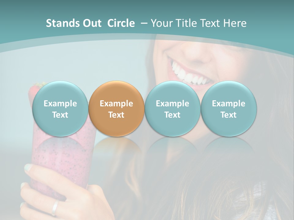 A Woman Holding A Smoothie With A Strawberry On Top PowerPoint Template