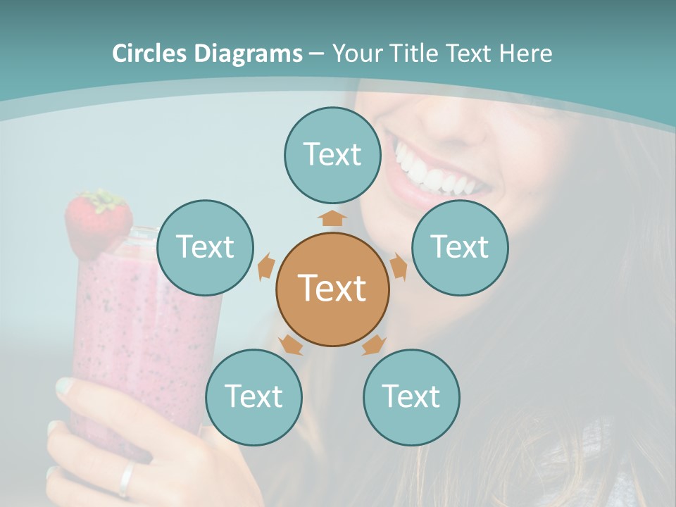 A Woman Holding A Smoothie With A Strawberry On Top PowerPoint Template