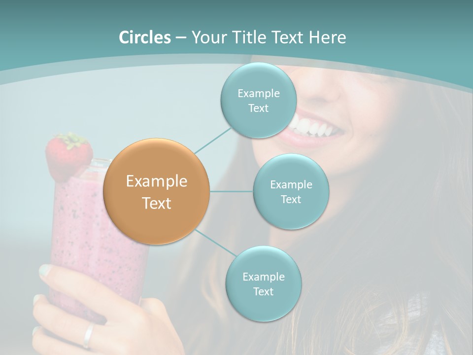 A Woman Holding A Smoothie With A Strawberry On Top PowerPoint Template