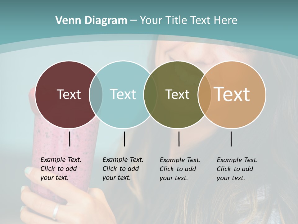 A Woman Holding A Smoothie With A Strawberry On Top PowerPoint Template