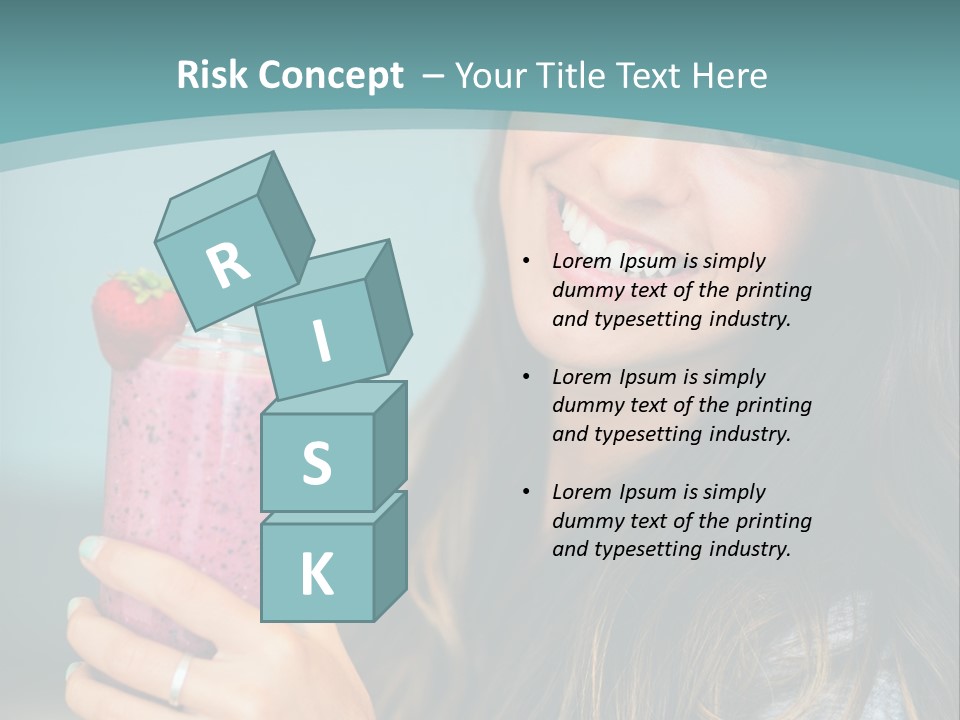 A Woman Holding A Smoothie With A Strawberry On Top PowerPoint Template