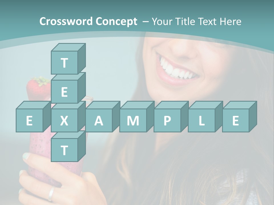 A Woman Holding A Smoothie With A Strawberry On Top PowerPoint Template