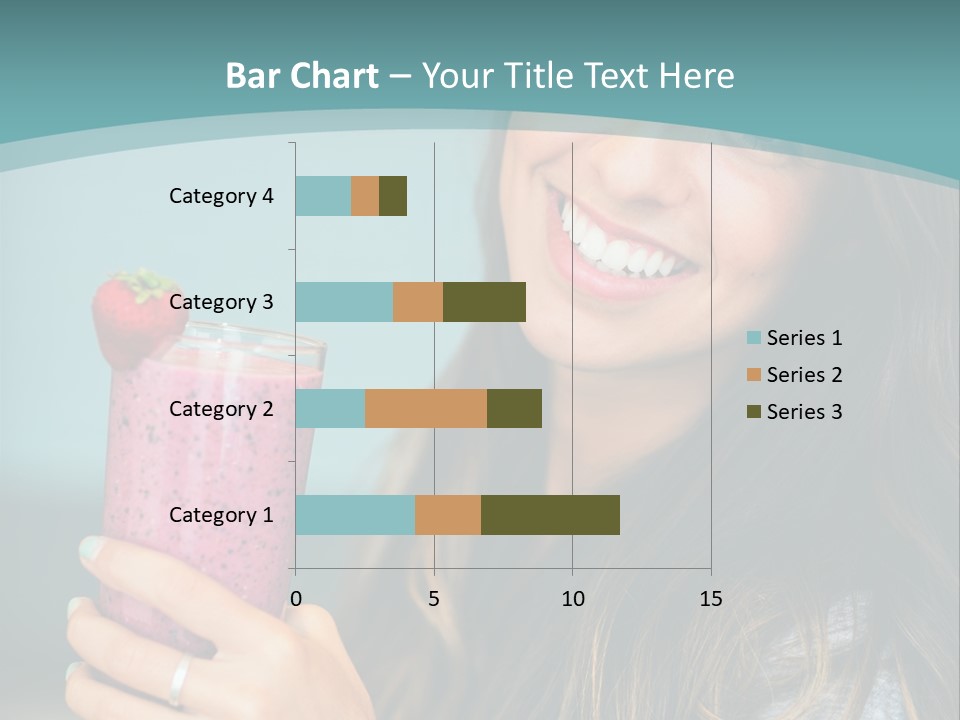 A Woman Holding A Smoothie With A Strawberry On Top PowerPoint Template