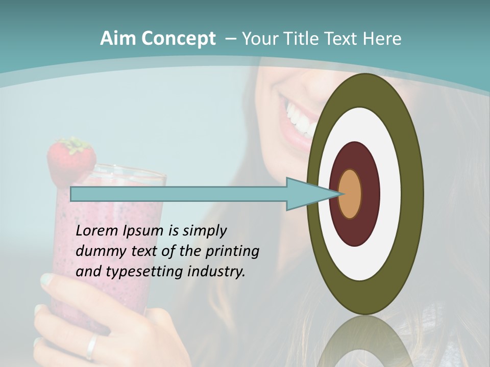 A Woman Holding A Smoothie With A Strawberry On Top PowerPoint Template