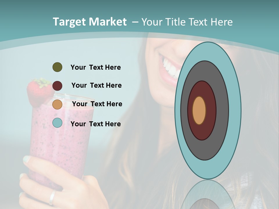 A Woman Holding A Smoothie With A Strawberry On Top PowerPoint Template