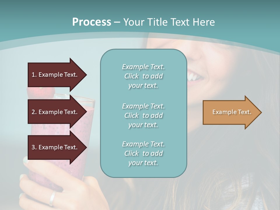 A Woman Holding A Smoothie With A Strawberry On Top PowerPoint Template