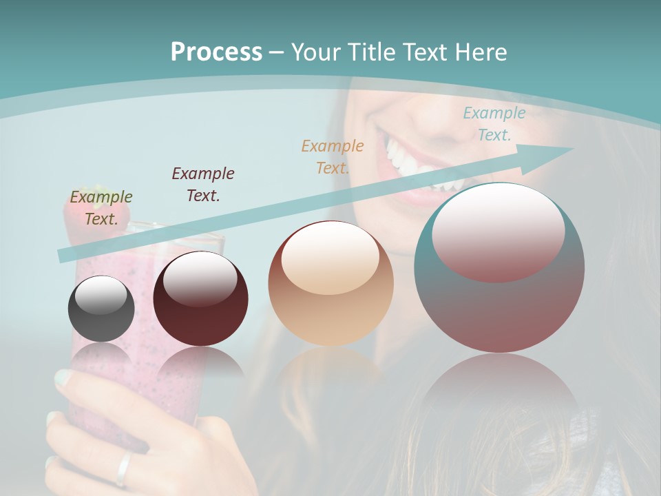 A Woman Holding A Smoothie With A Strawberry On Top PowerPoint Template