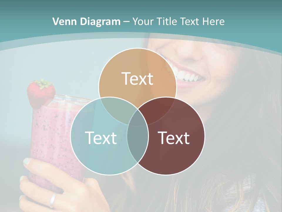 A Woman Holding A Smoothie With A Strawberry On Top PowerPoint Template