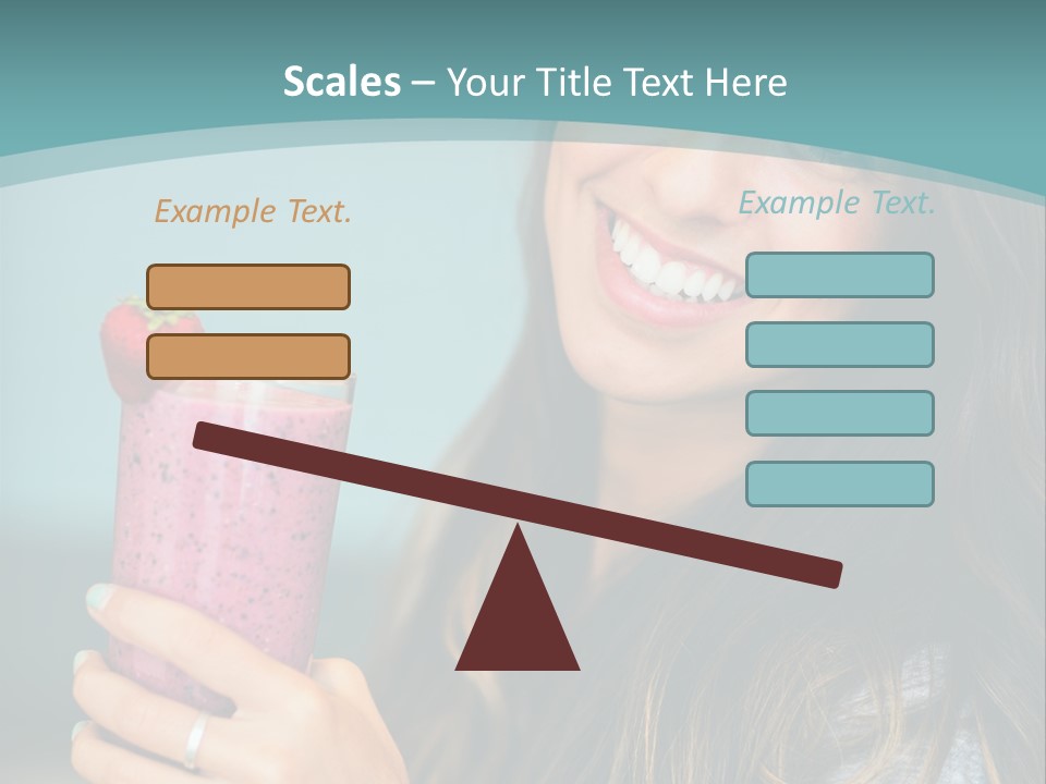 A Woman Holding A Smoothie With A Strawberry On Top PowerPoint Template