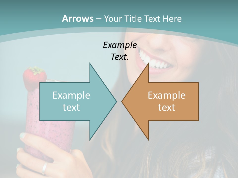 A Woman Holding A Smoothie With A Strawberry On Top PowerPoint Template