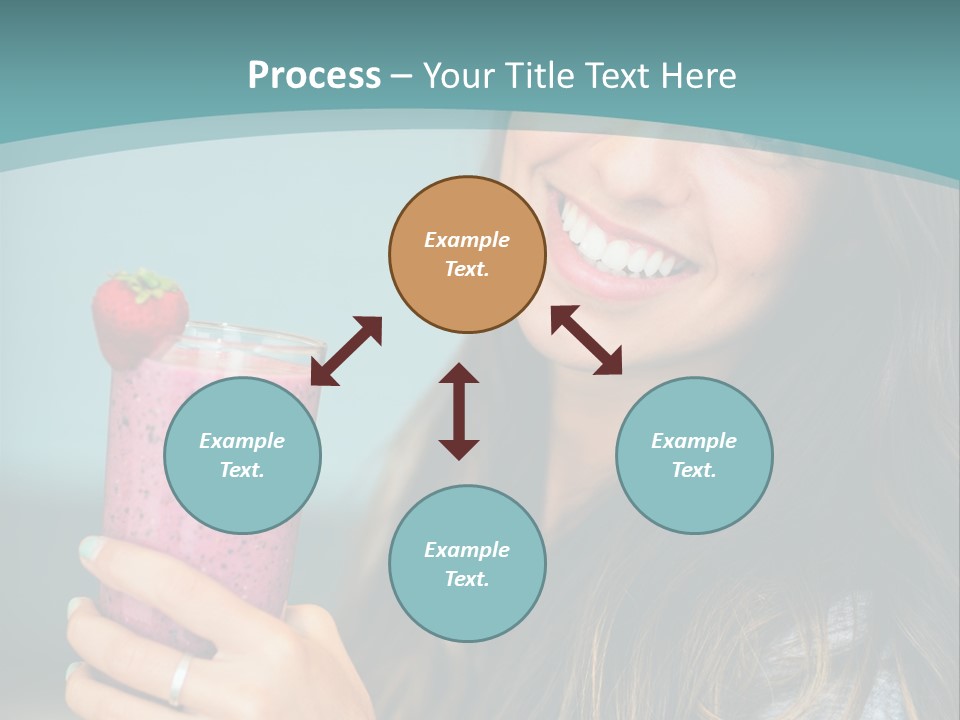 A Woman Holding A Smoothie With A Strawberry On Top PowerPoint Template