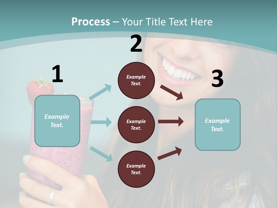 A Woman Holding A Smoothie With A Strawberry On Top PowerPoint Template