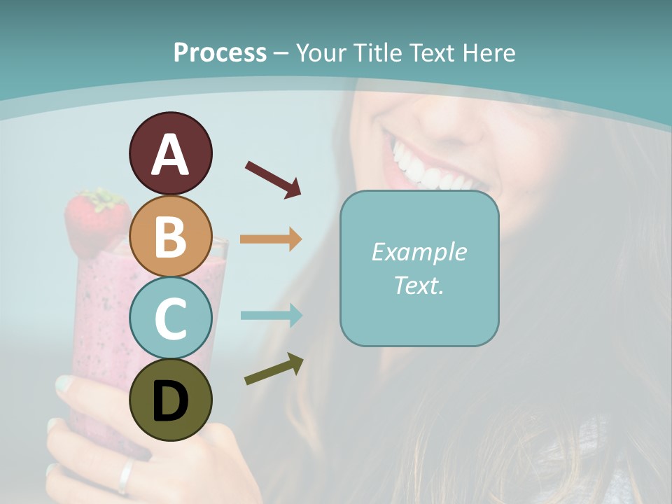 A Woman Holding A Smoothie With A Strawberry On Top PowerPoint Template