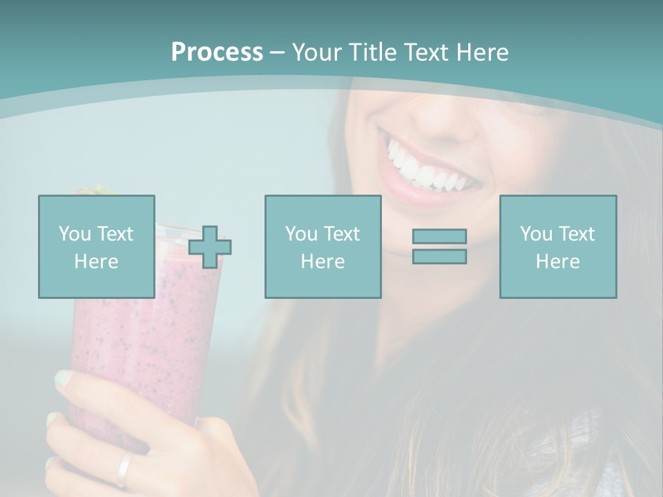 A Woman Holding A Smoothie With A Strawberry On Top PowerPoint Template