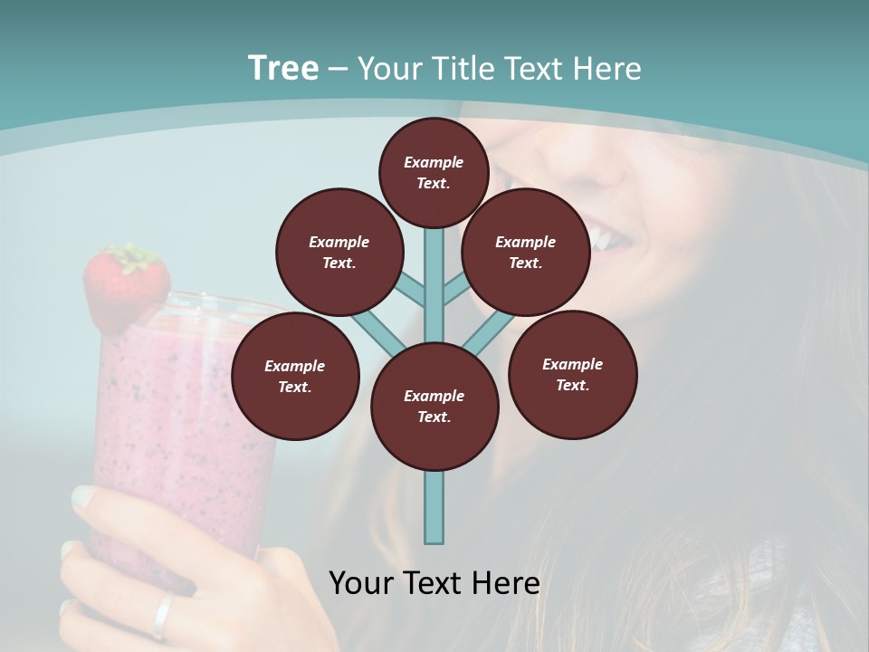 A Woman Holding A Smoothie With A Strawberry On Top PowerPoint Template