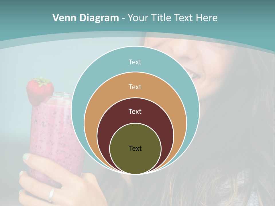 A Woman Holding A Smoothie With A Strawberry On Top PowerPoint Template