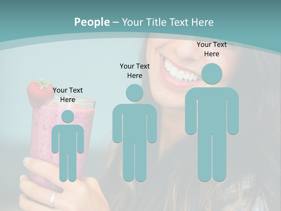 A Woman Holding A Smoothie With A Strawberry On Top PowerPoint Template