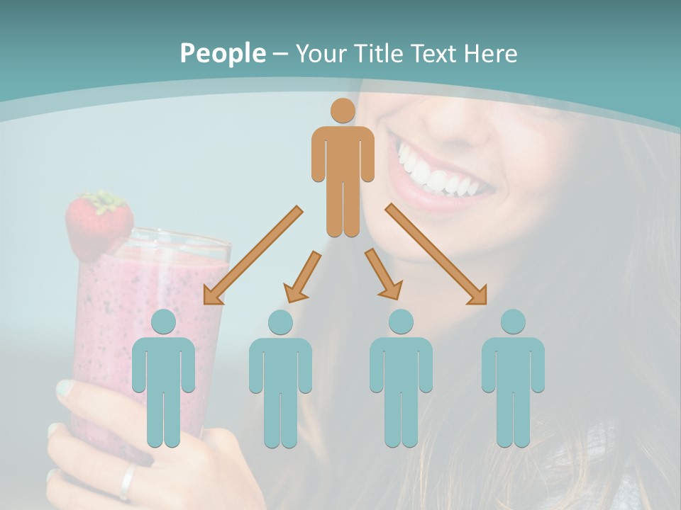 A Woman Holding A Smoothie With A Strawberry On Top PowerPoint Template