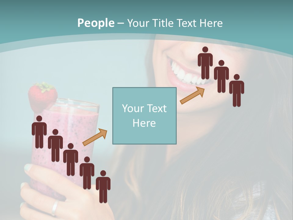 A Woman Holding A Smoothie With A Strawberry On Top PowerPoint Template