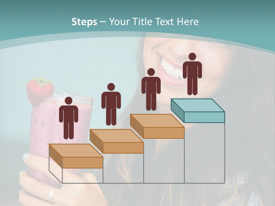 A Woman Holding A Smoothie With A Strawberry On Top PowerPoint Template