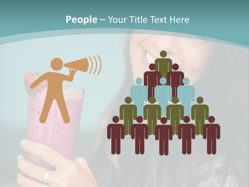 A Woman Holding A Smoothie With A Strawberry On Top PowerPoint Template