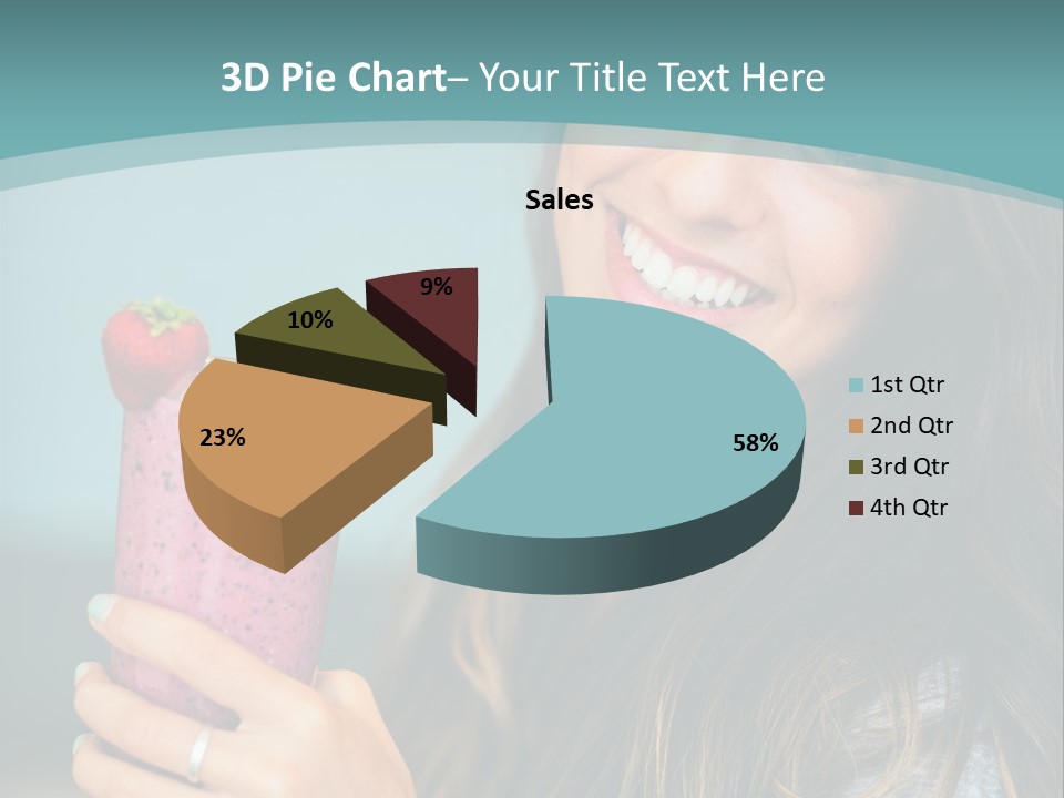 A Woman Holding A Smoothie With A Strawberry On Top PowerPoint Template