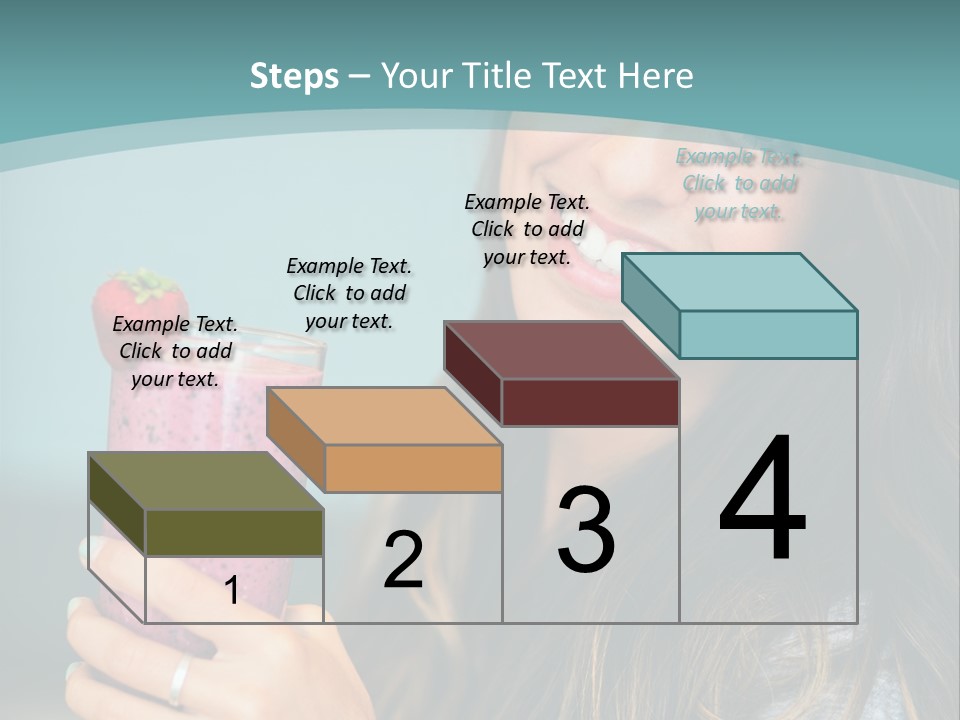 A Woman Holding A Smoothie With A Strawberry On Top PowerPoint Template