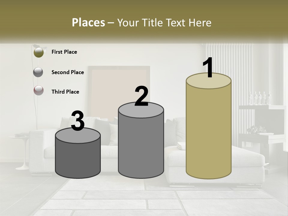 A Living Room With A Couch And A Table PowerPoint Template