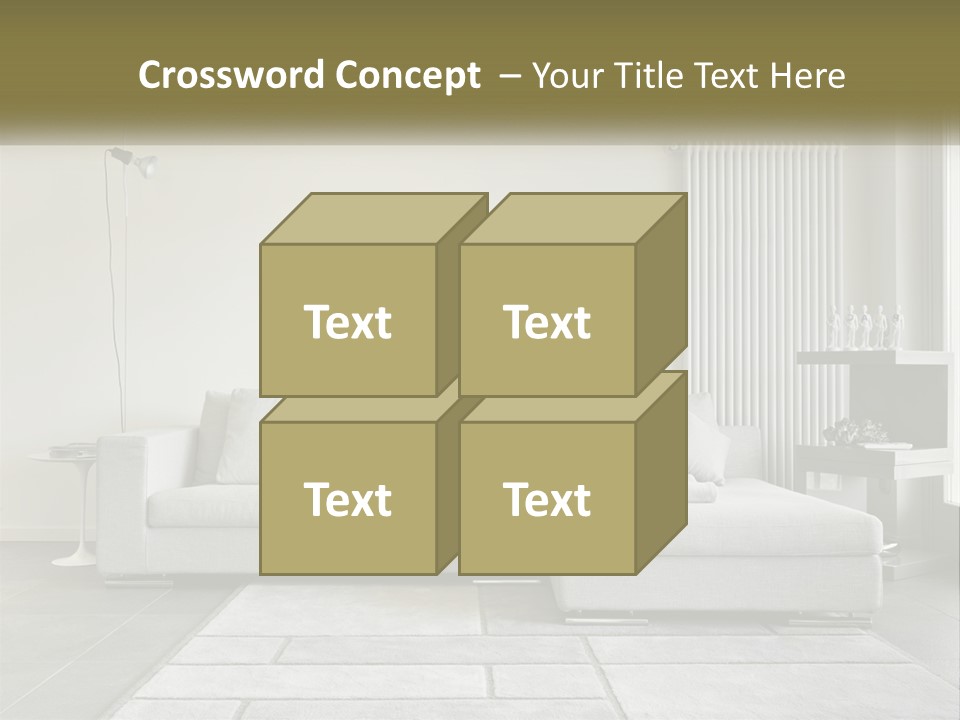 A Living Room With A Couch And A Table PowerPoint Template