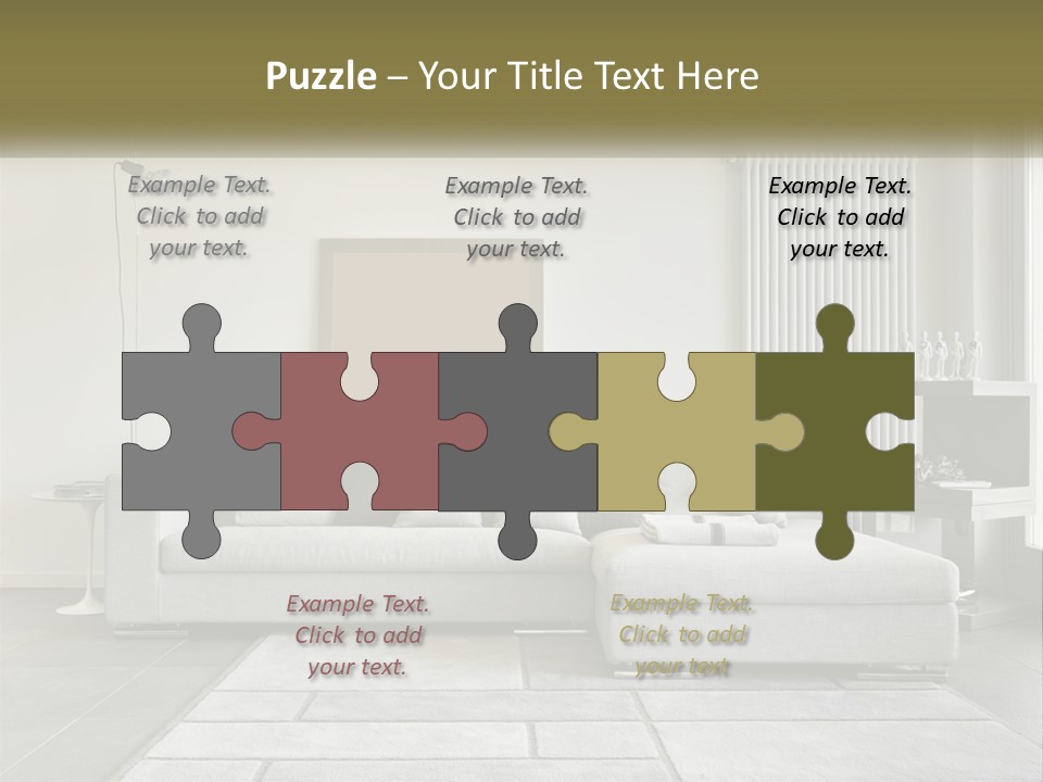 A Living Room With A Couch And A Table PowerPoint Template