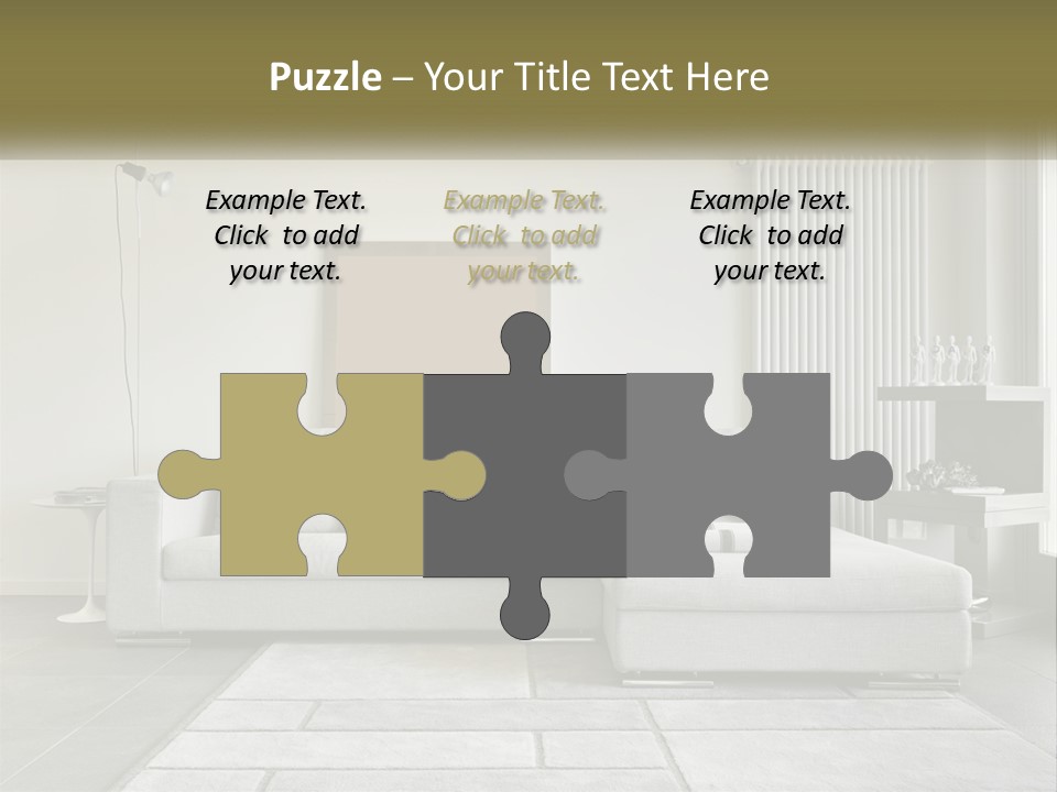 A Living Room With A Couch And A Table PowerPoint Template