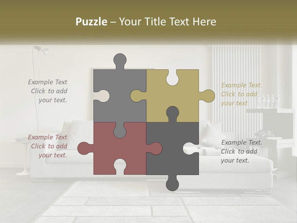 A Living Room With A Couch And A Table PowerPoint Template