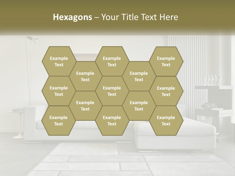 A Living Room With A Couch And A Table PowerPoint Template