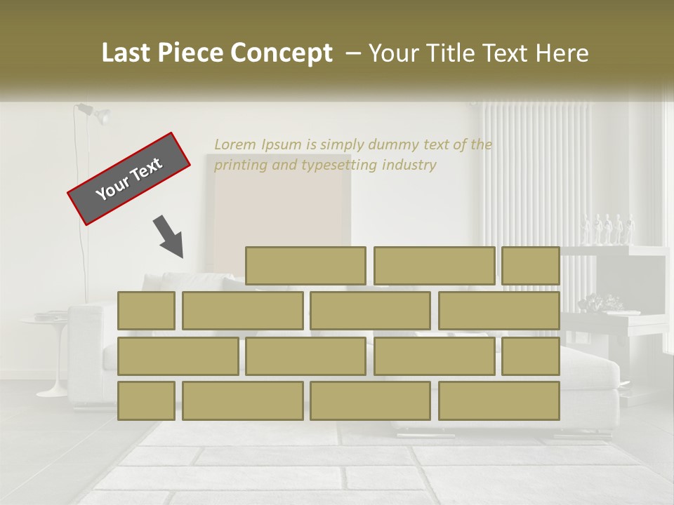 A Living Room With A Couch And A Table PowerPoint Template